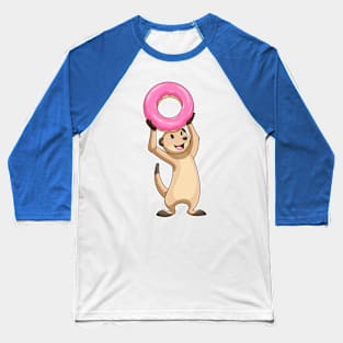 Meerkat with Donut Baseball T-Shirt